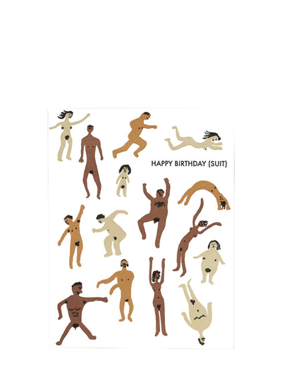 Birthday suit nudie large birthday card