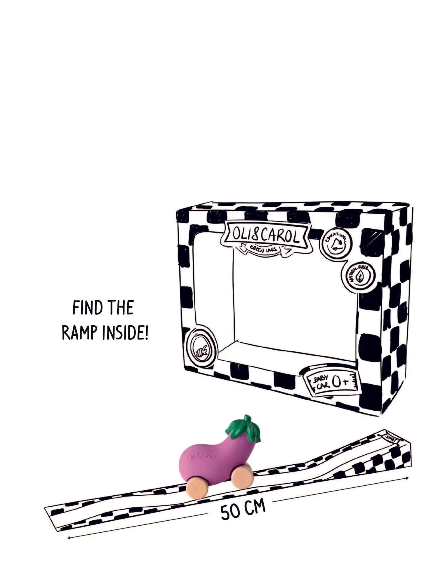 Emma The Eggplant Baby Car toy