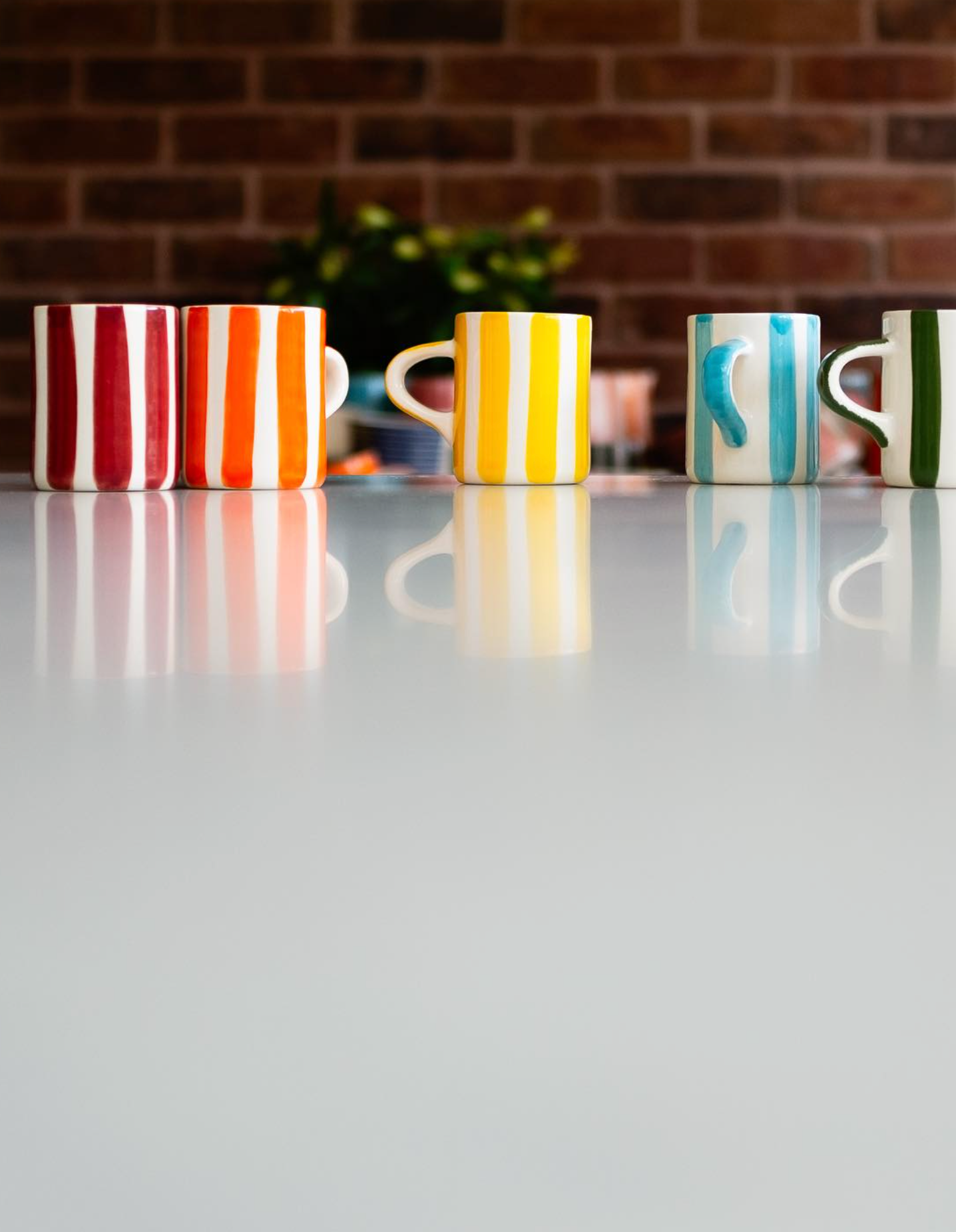 Candy stripe espresso cup, tangerine