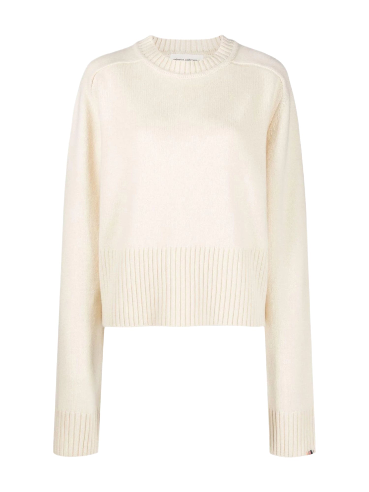 Relaxed crewneck cashmere sweater n°256 Judith, cream