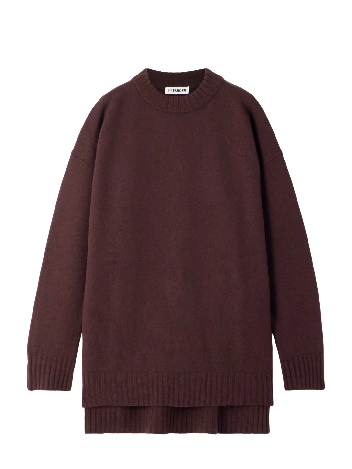 Burgundy sweater on a white background