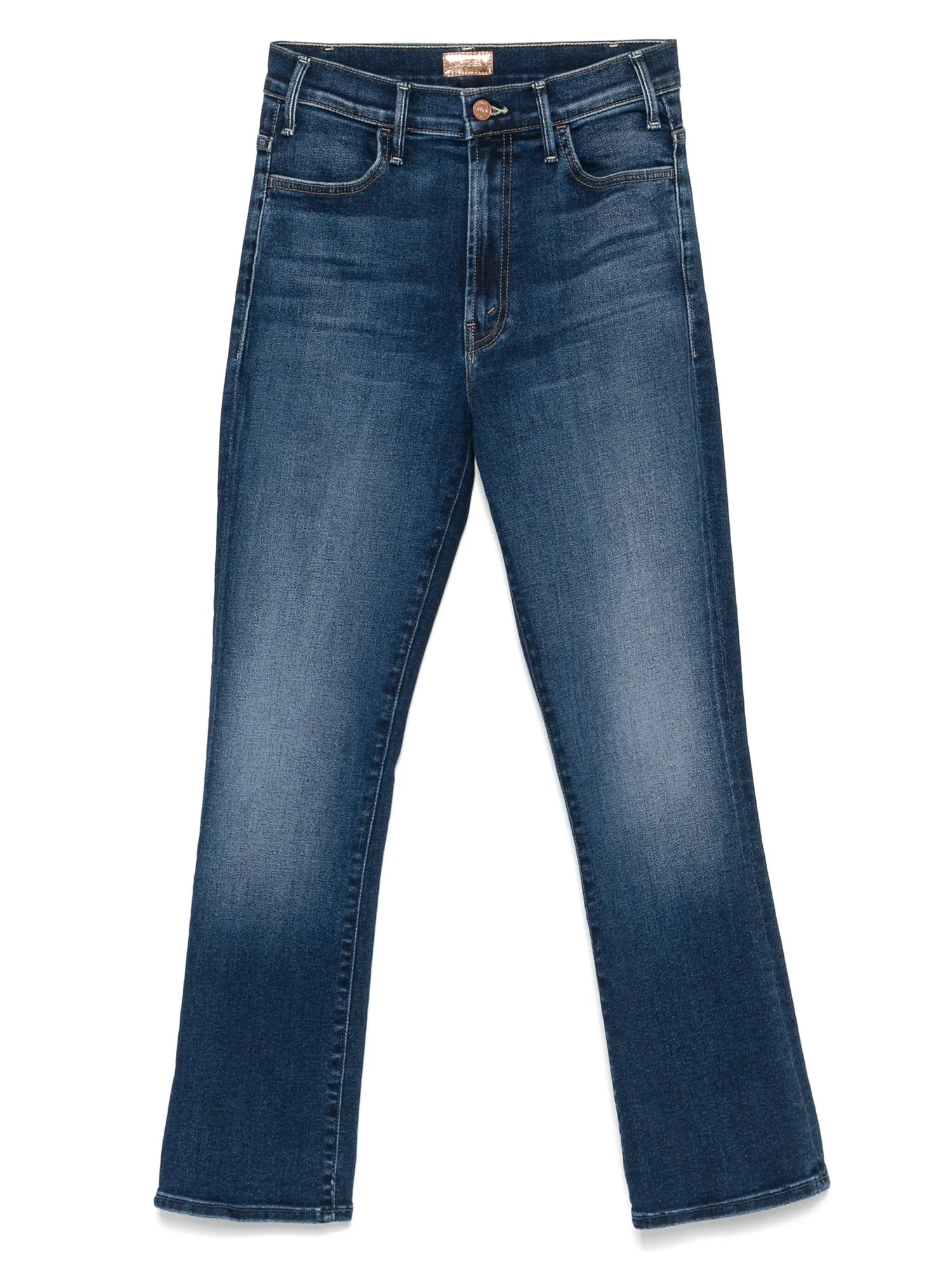 Blue jeans on a white background