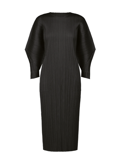 Skyline pleated dress, black