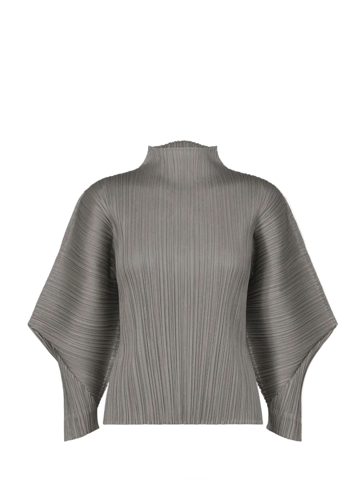 Gray pleated top on a white background