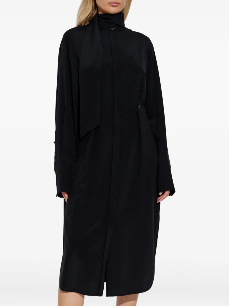 Esopo silk shirt scarf dress, black