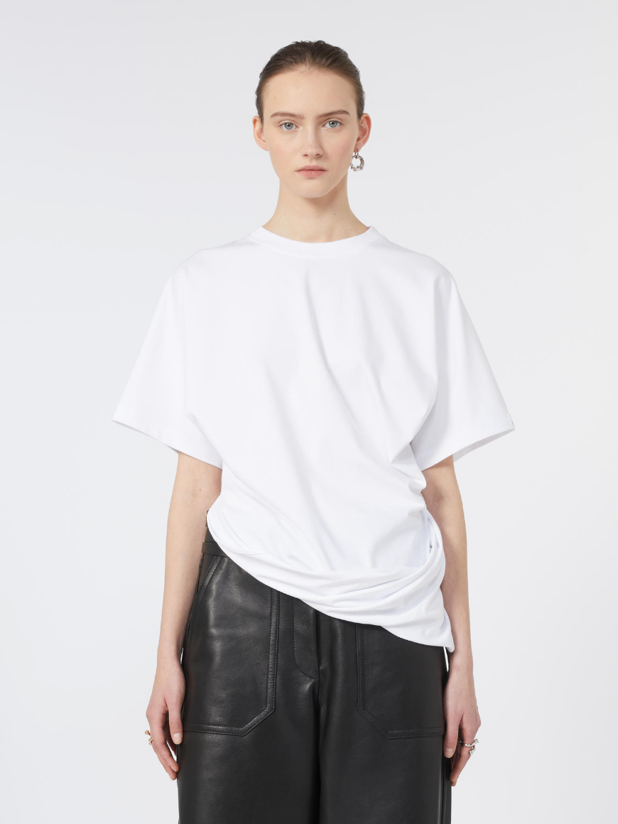 Keras top with twisted hem, white