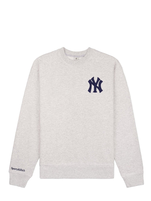 Heritage Yankees serif crewneck, heather grey