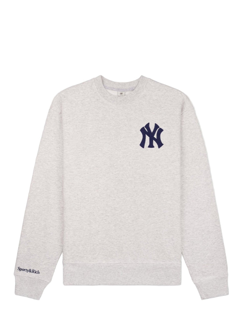 Heritage Yankees serif crewneck, heather grey