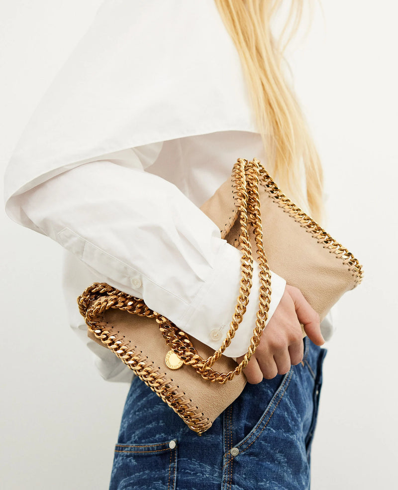 Falabella mini bag alter suede, butter cream