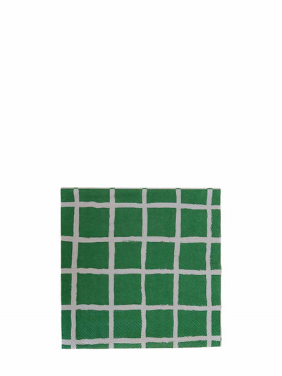 Rutig paper napkins, green-beige