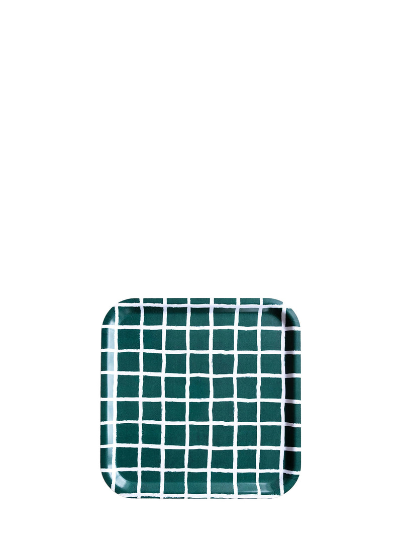 Rutig tray, green