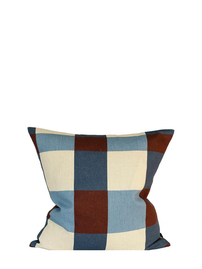 Field square cushion cover, blue-plum (50 x 50 cm)