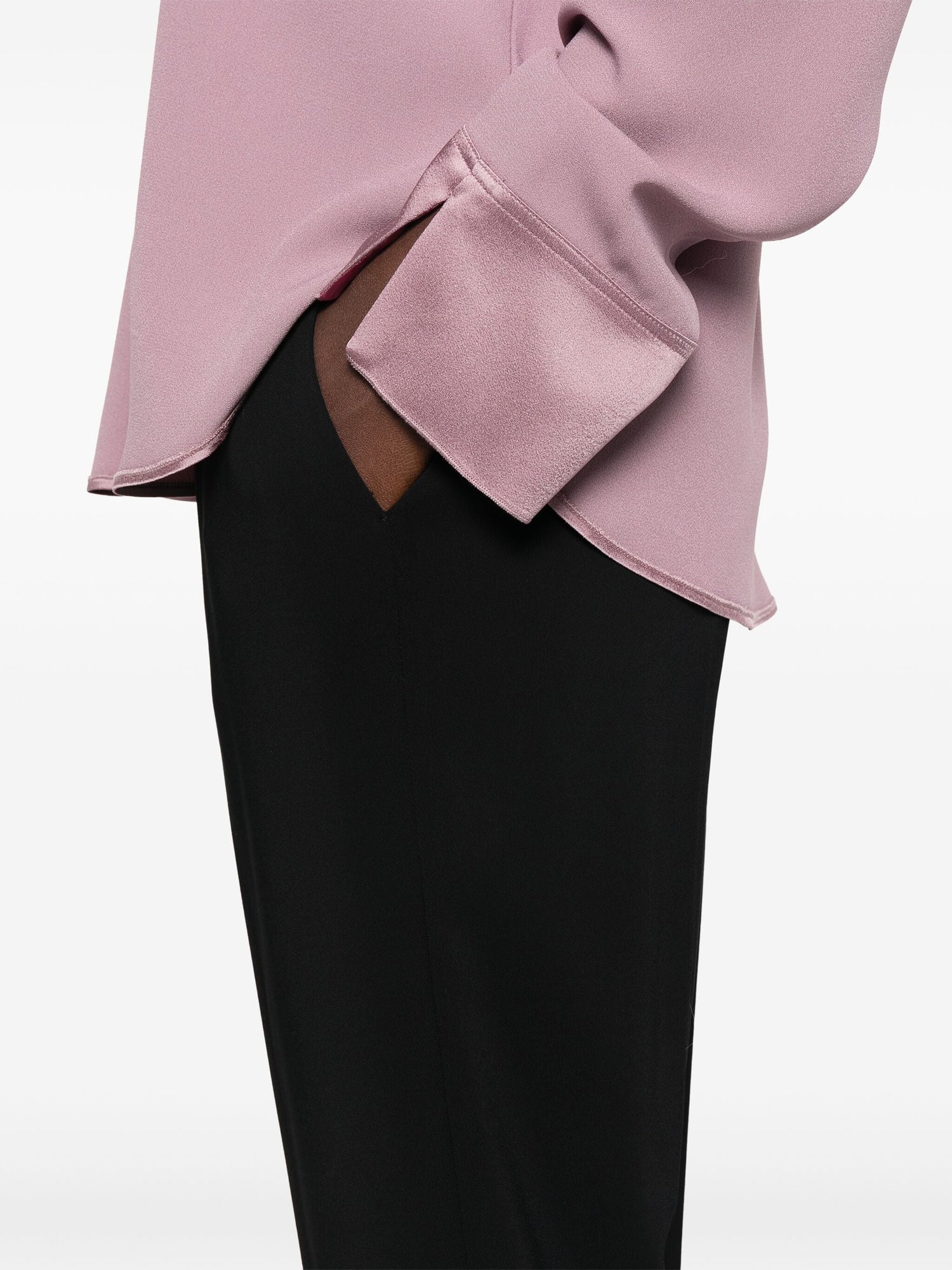 Essential stretch cady crepe pants, black