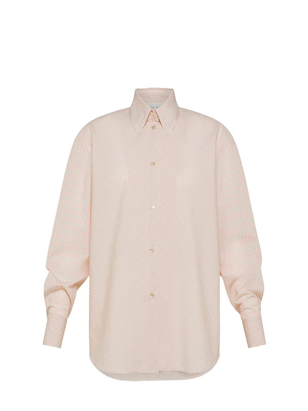Froisse' stripe masculine shirt, powder
