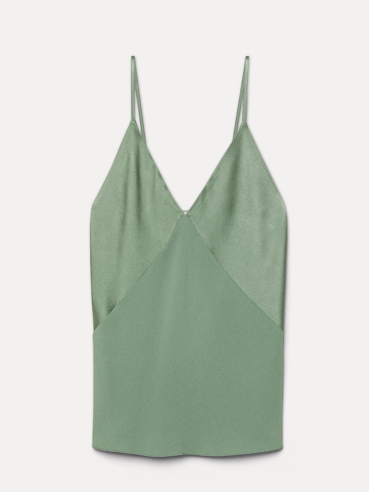 Envers satin slip top, light khaki