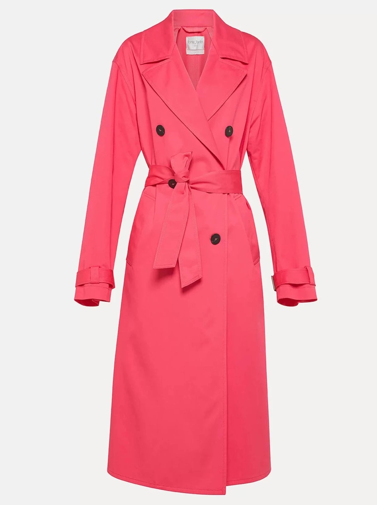 Waterproof gabardine trench, watermelon