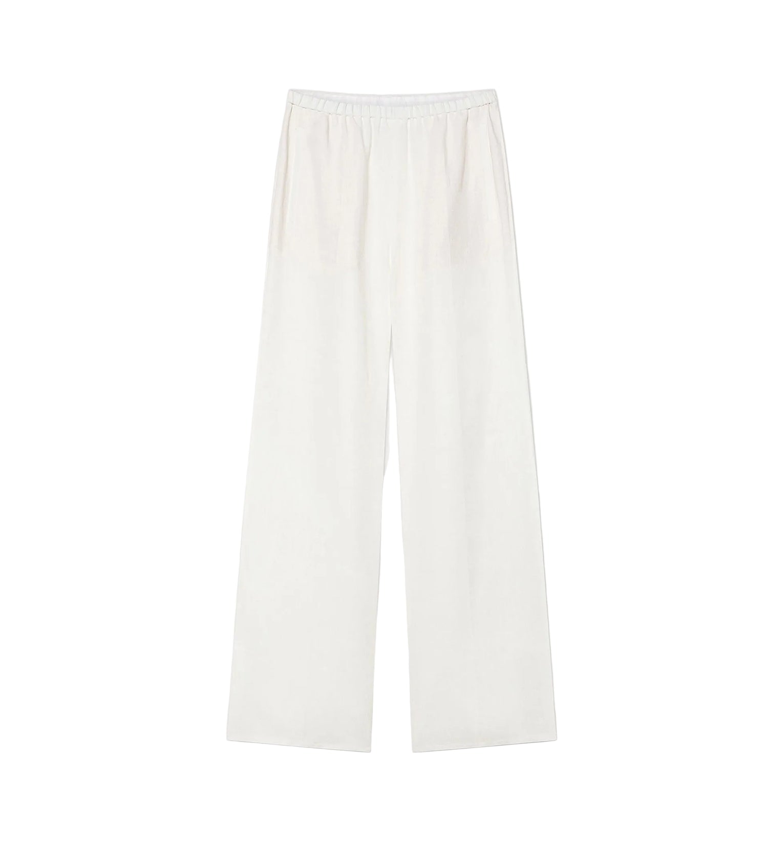 Chic elasticated linen trousers, crystal white