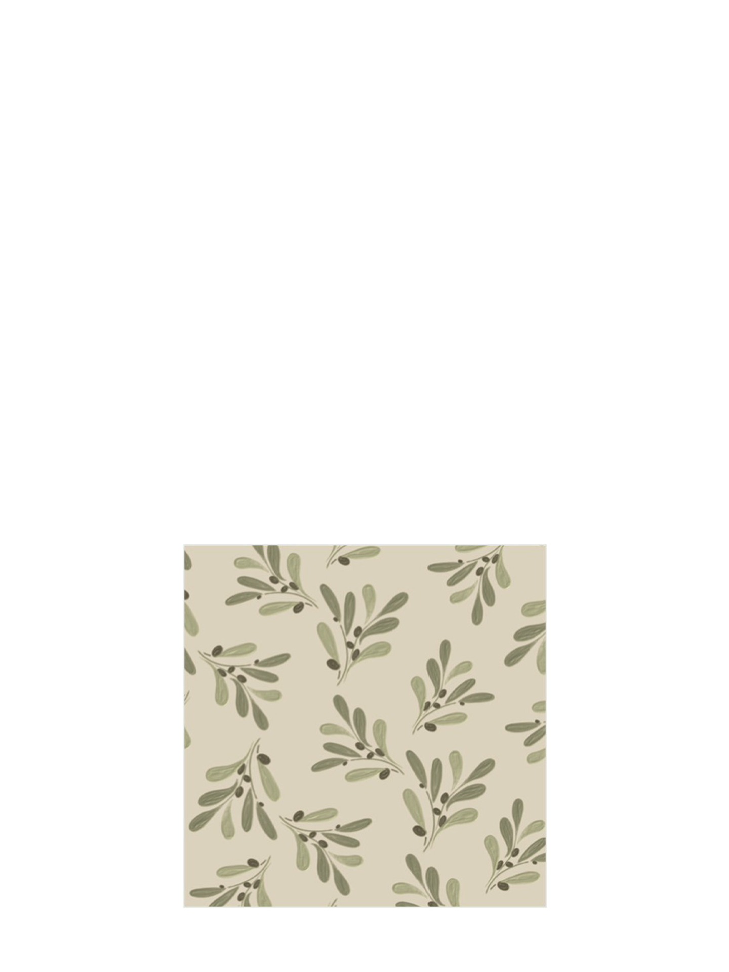 Olive branch cocktail napkin (25 x 25cm)