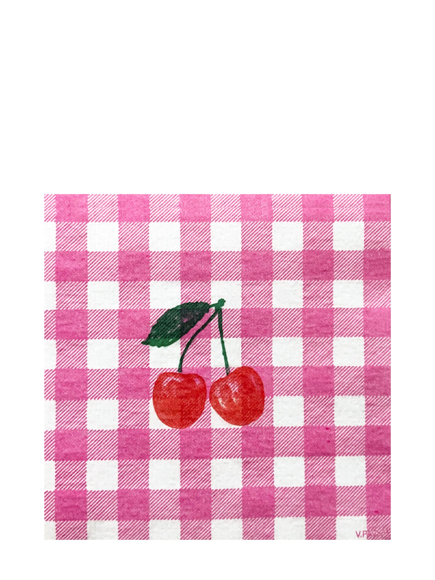Cocktail napkins (25x25cm), Vichy Cerise