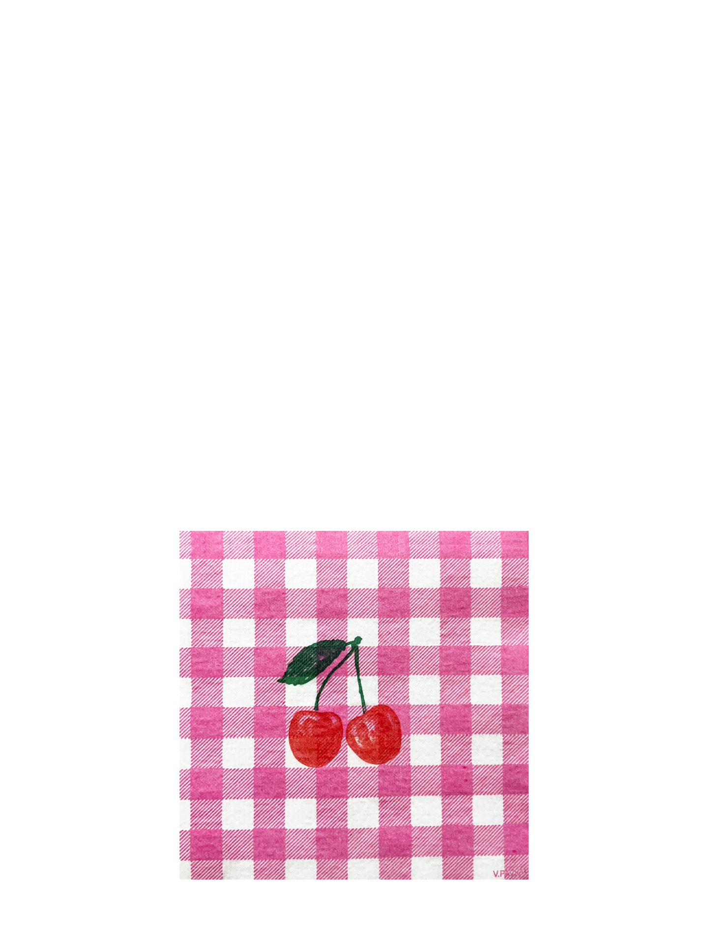 Cocktail napkins (25x25cm), Vichy Cerise
