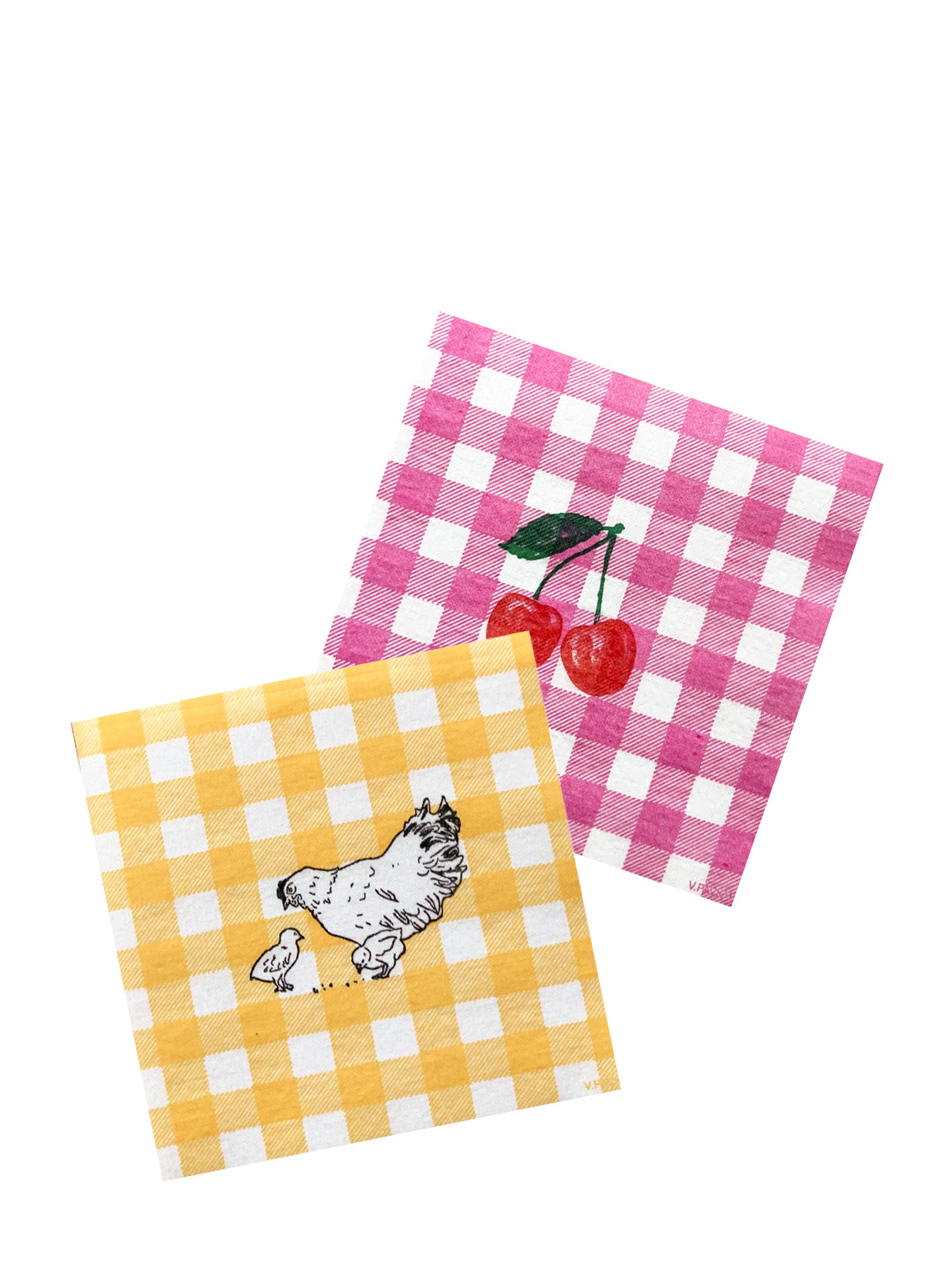 Cocktail napkins (25x25cm), Vichy Cerise