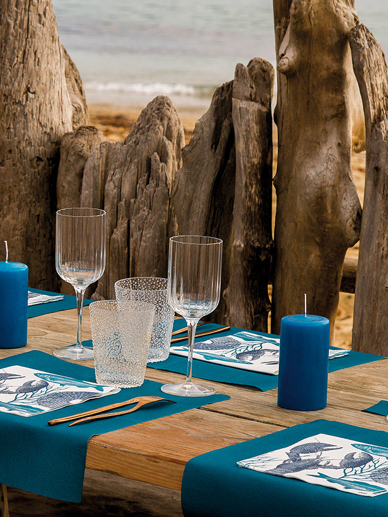 Lobster dinner napkins, blue (40x40cm)