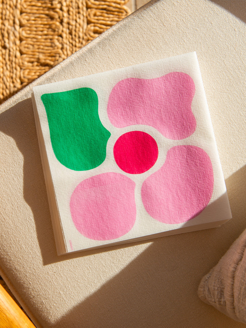 Flower pop dinner napkin, pink (40x40cm)