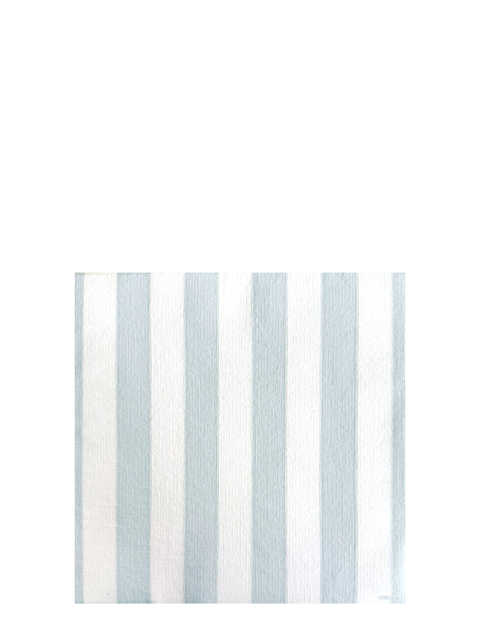 Striped napkin with blue and white vertical stripes on a white background