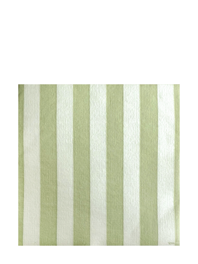 Striped dinner napkins, olive green (40 x 40cm)