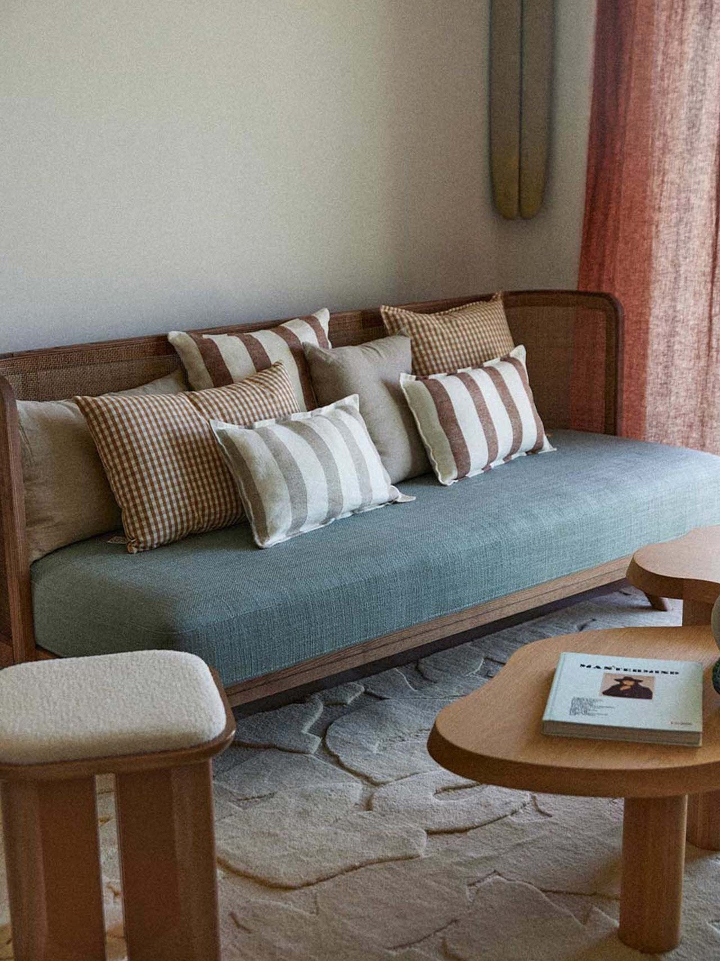 Bastide cushion cover, natural stripes (50 x 50 cm)
