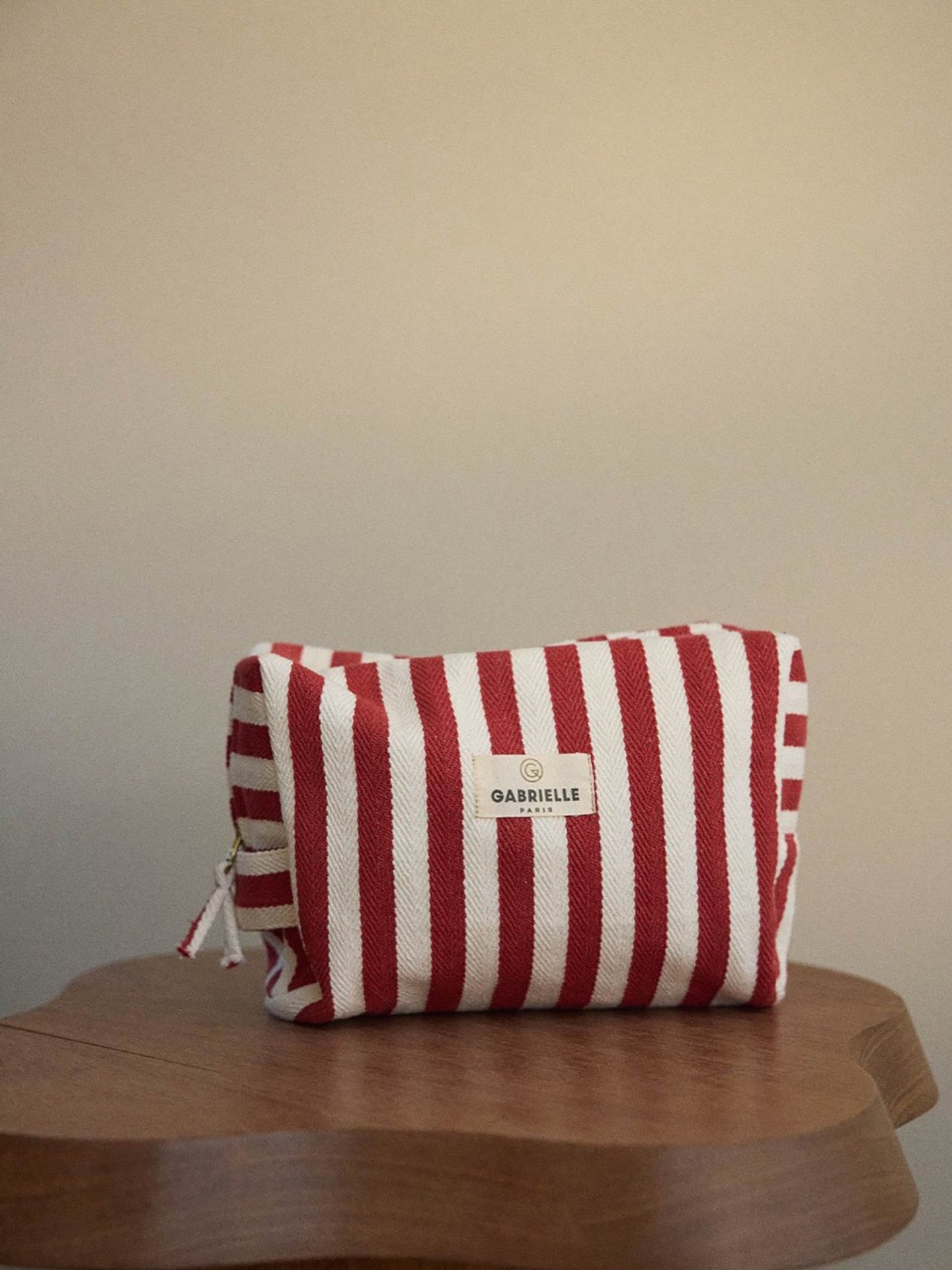 Stripes toilet bag, red