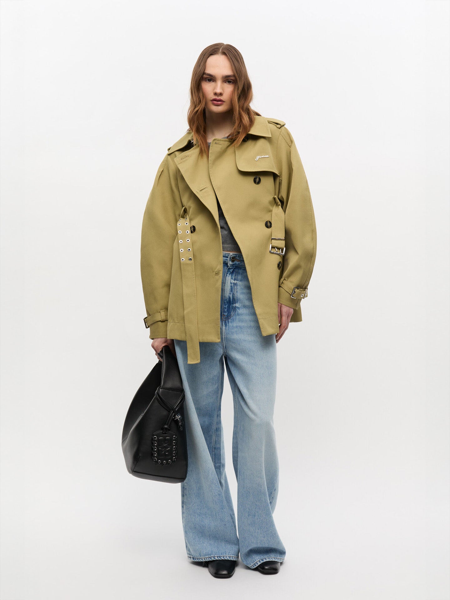 Heavy Twill Midi Trench Coat, beige