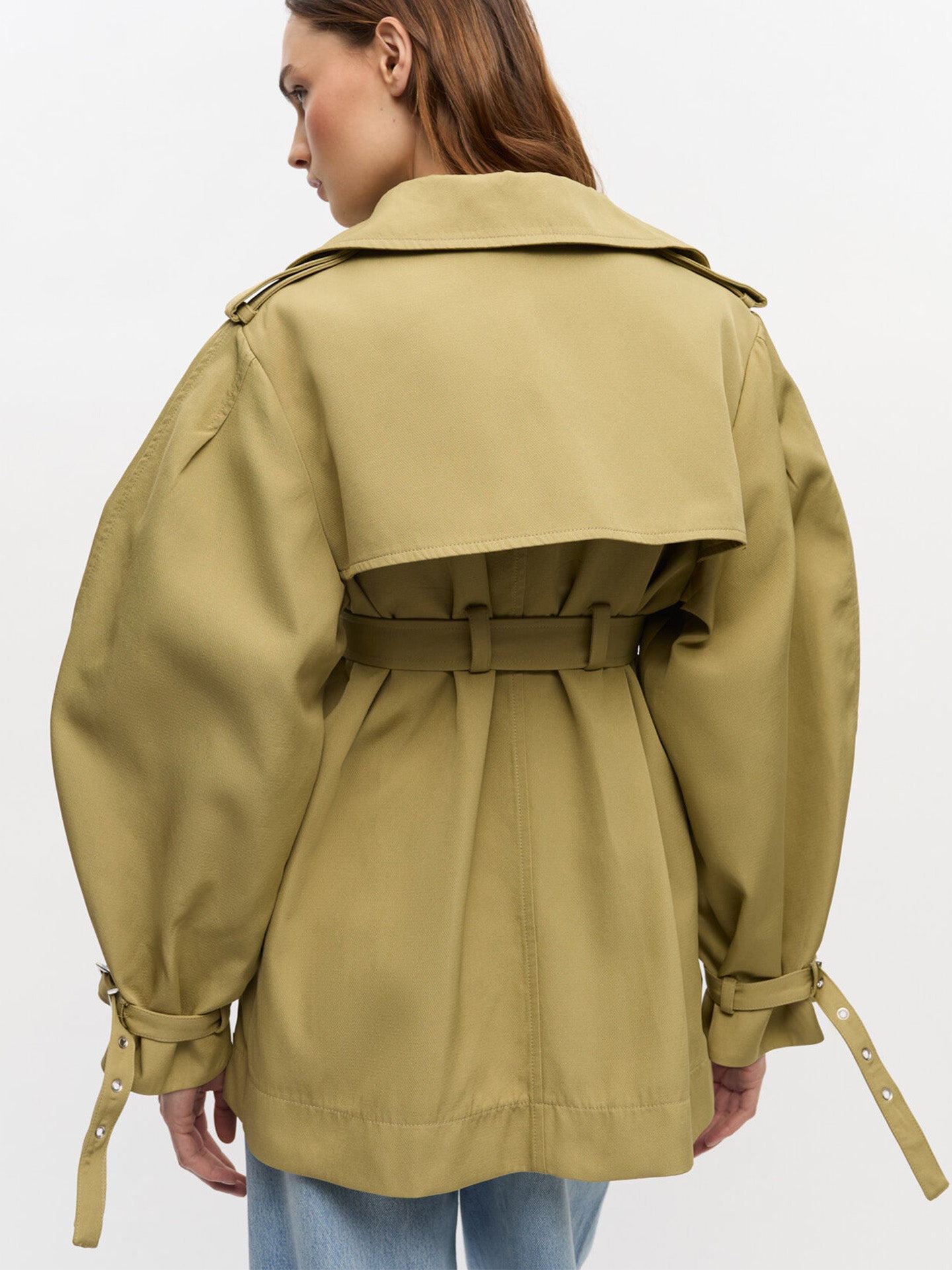 Heavy Twill Midi Trench Coat, beige