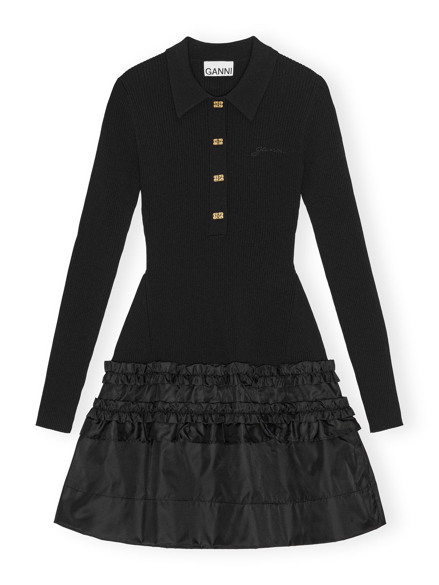 Melange rib knit mini dress