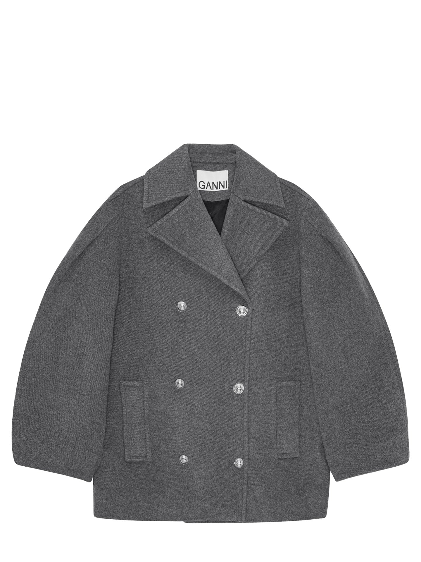 Wool peacoat, grey