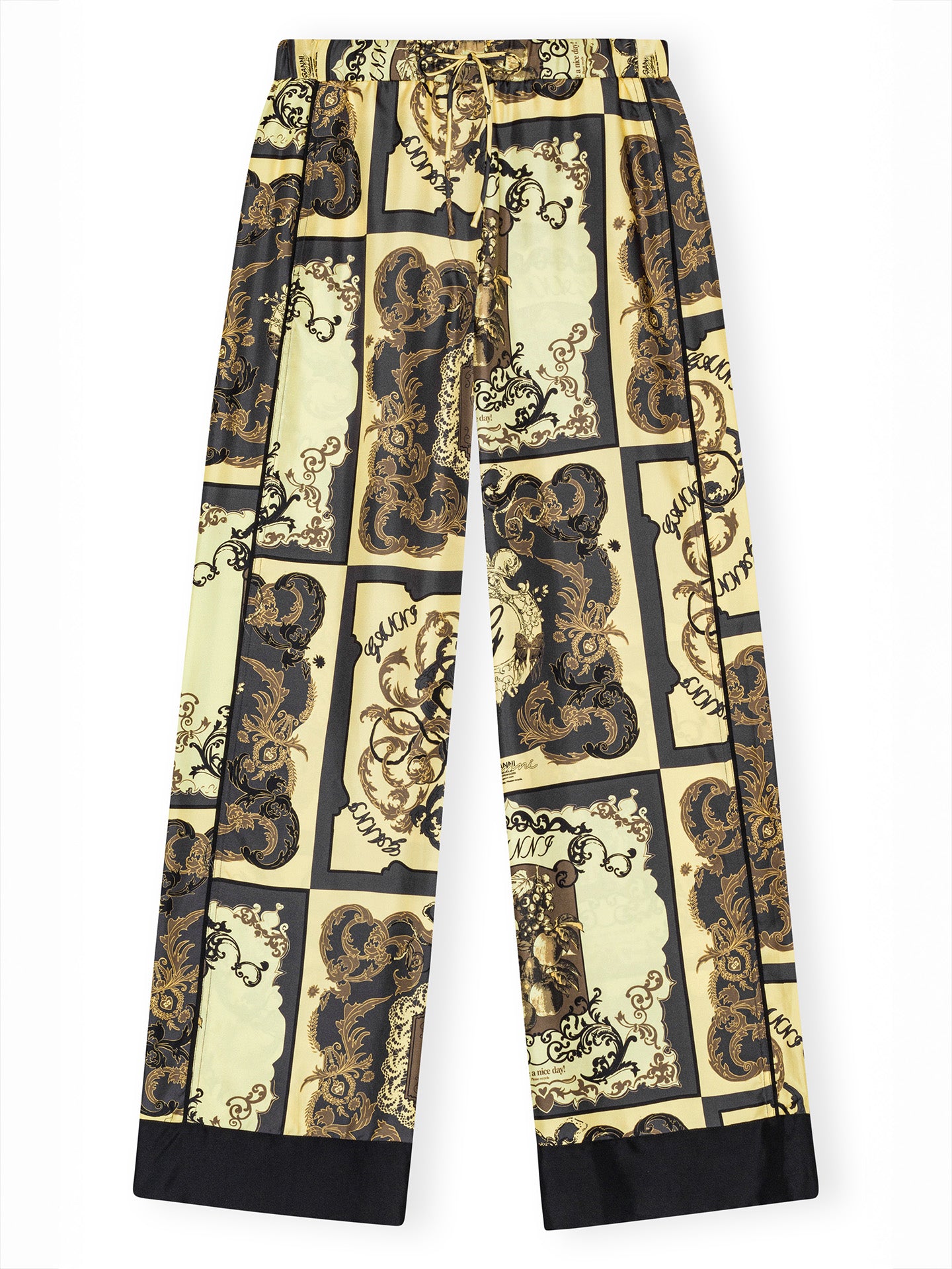 Printed Silk Twill Elasticated Pants