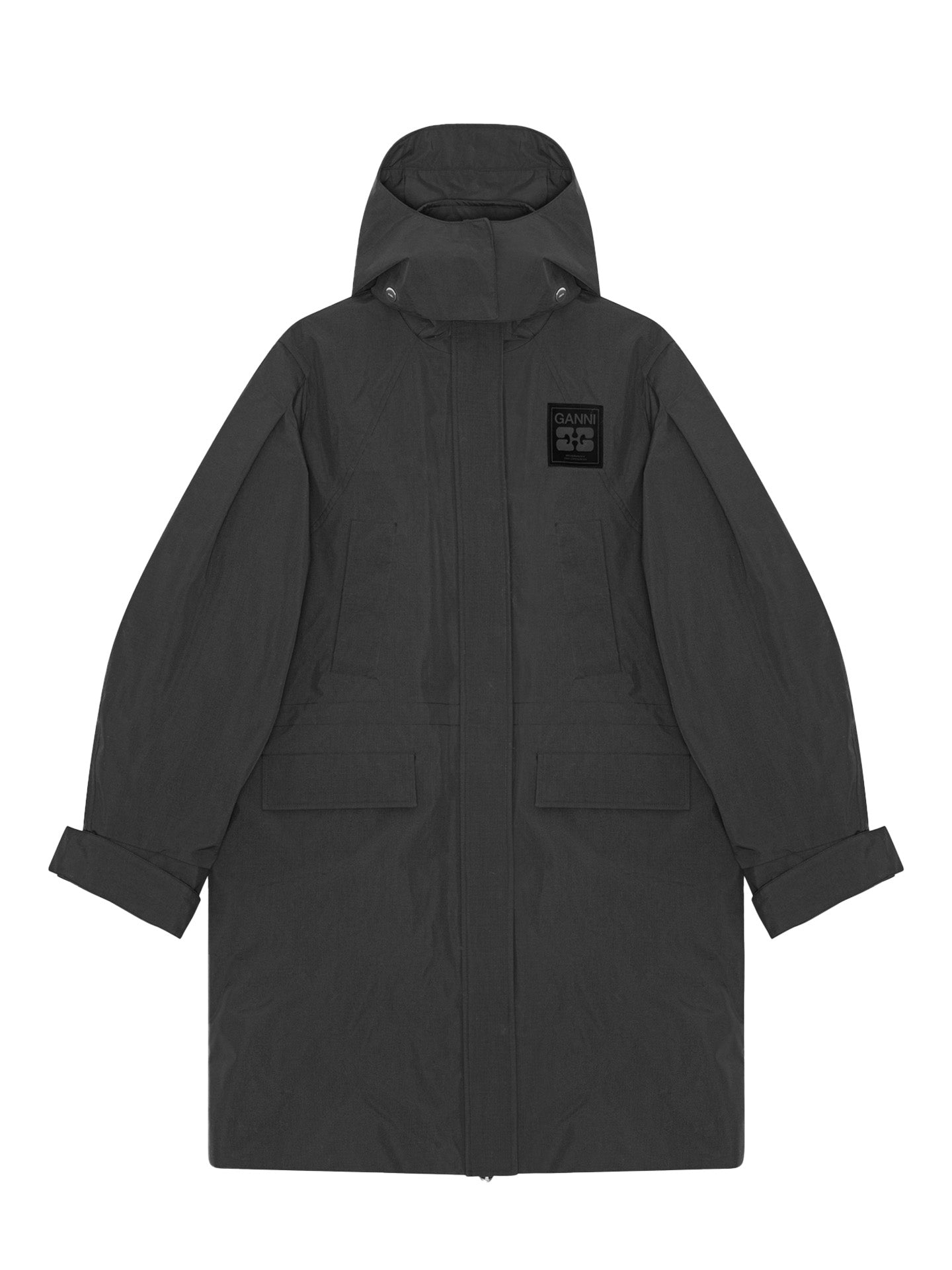 Ripstop tri-layer parka coat, dark grey