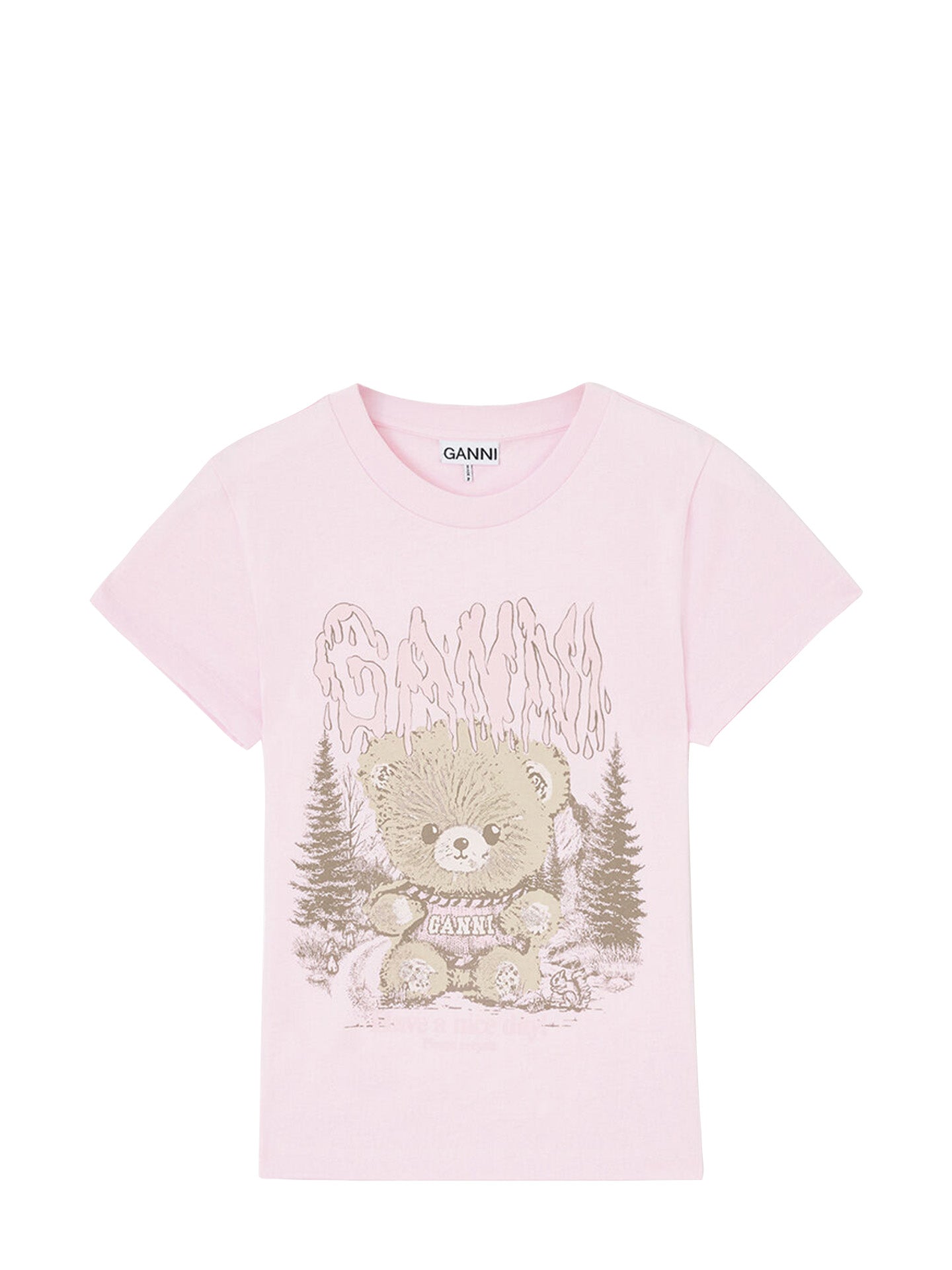 Baby fit teddy forest t-shirt, chalk pink