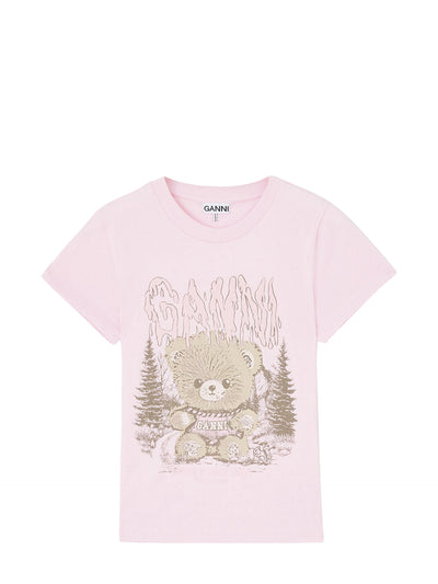 Baby fit teddy forest t-shirt, chalk pink