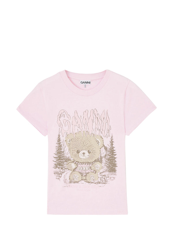 Baby fit teddy forest t-shirt, chalk pink