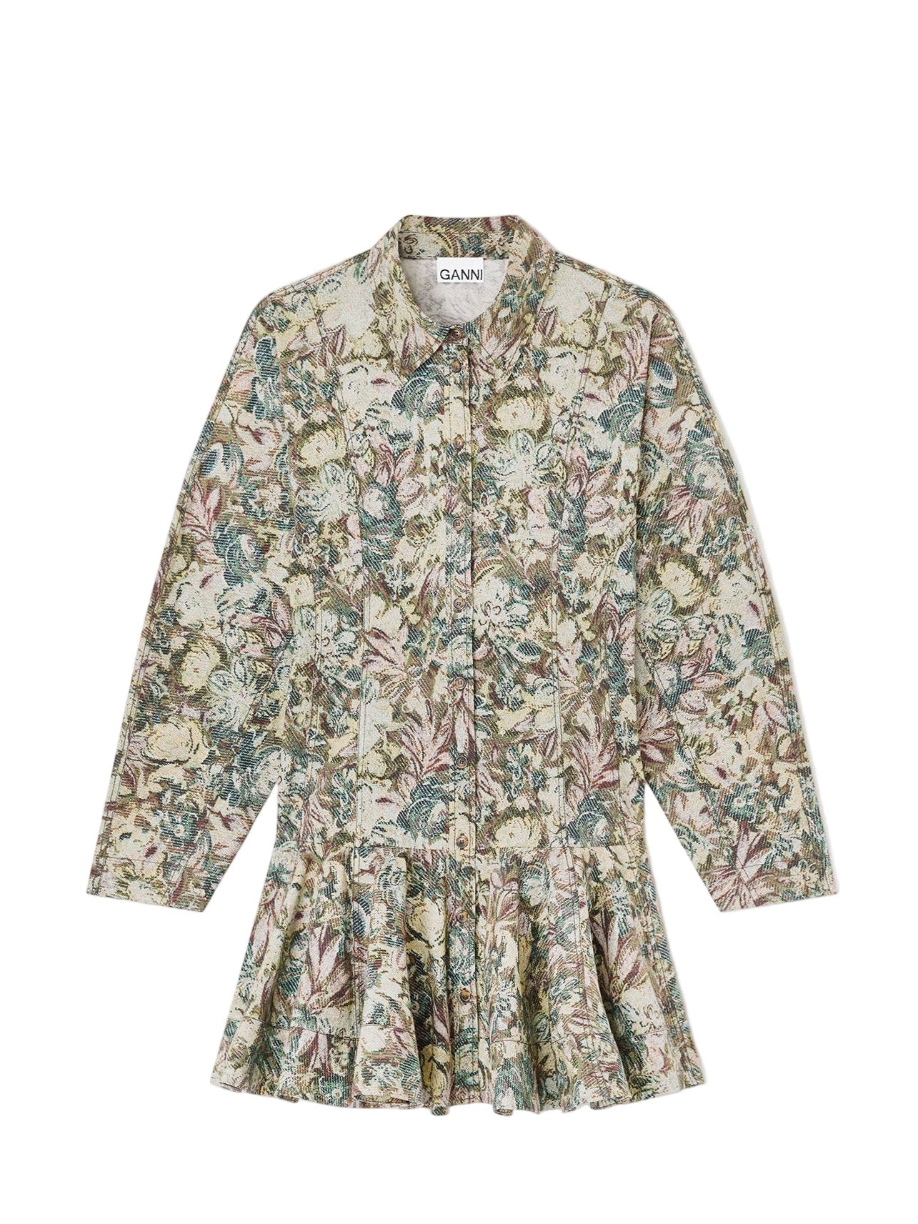 Floral patterned dress on a white background