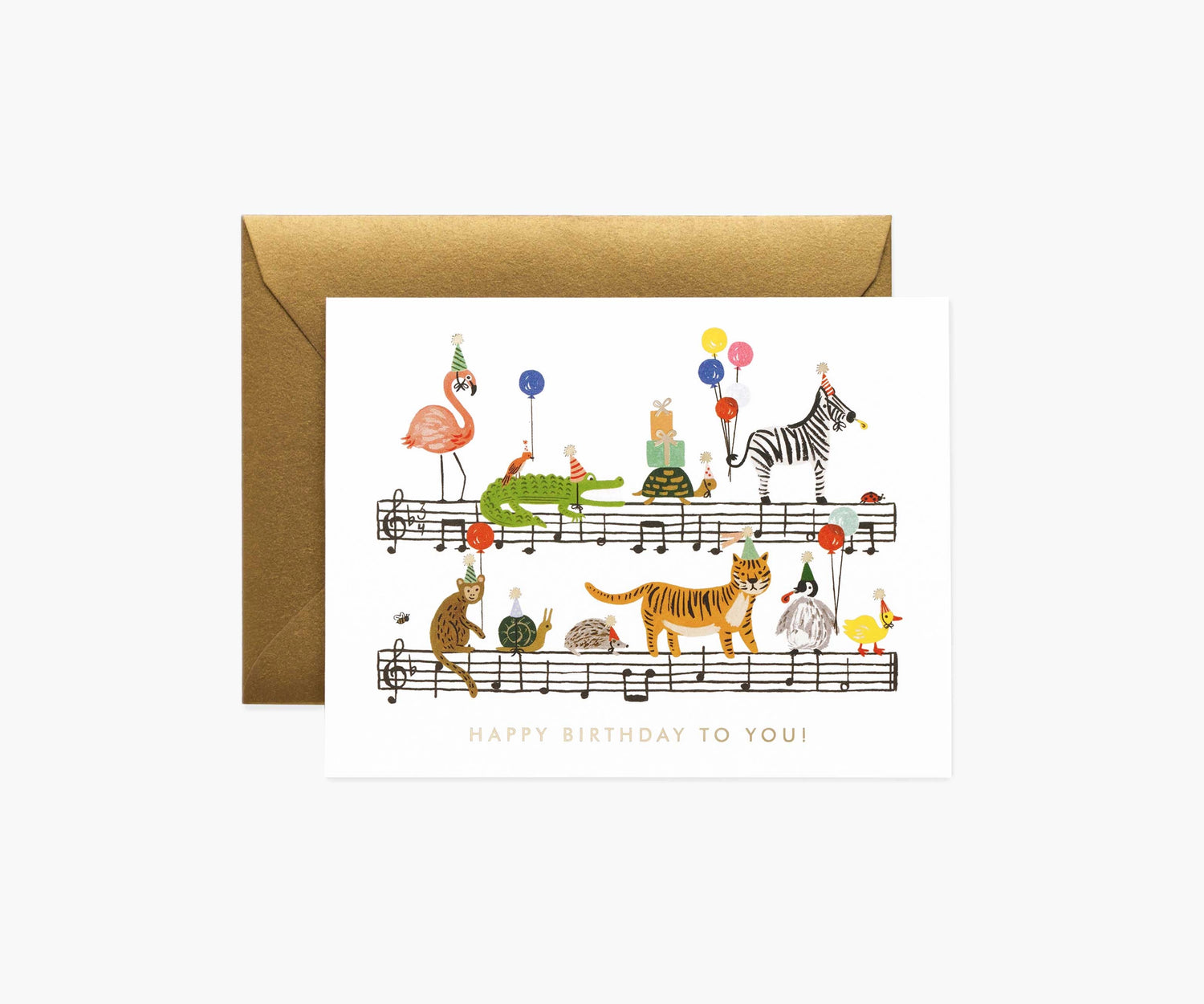 Happy Birthday Song Notes w/ animals Card