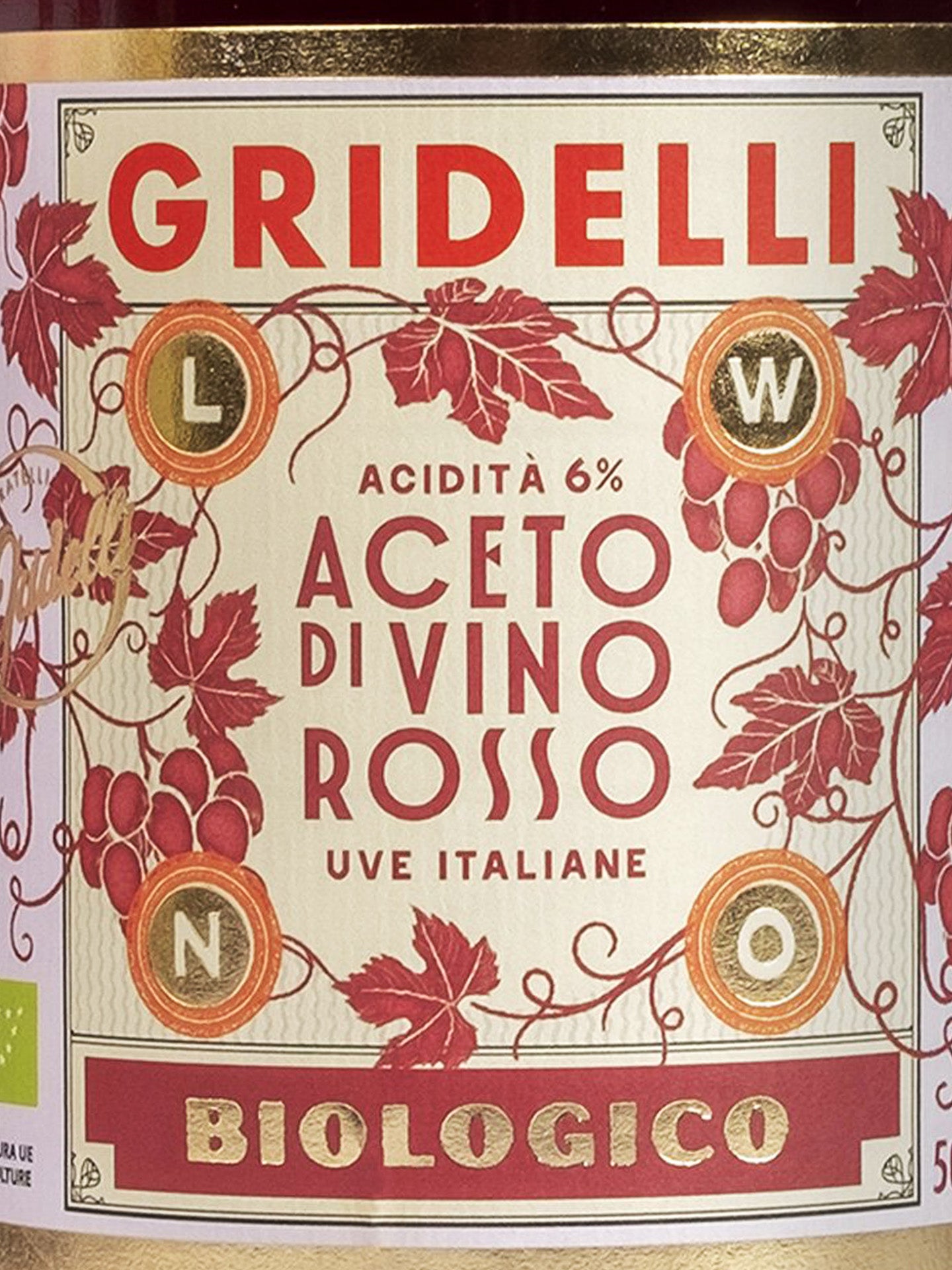 Organic red vinegar, acetato vino rosso (500 ml)