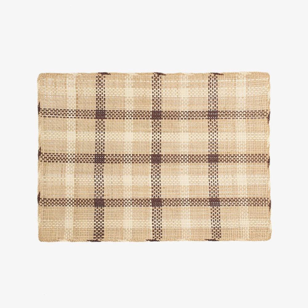 Straw placemat, brown & natural