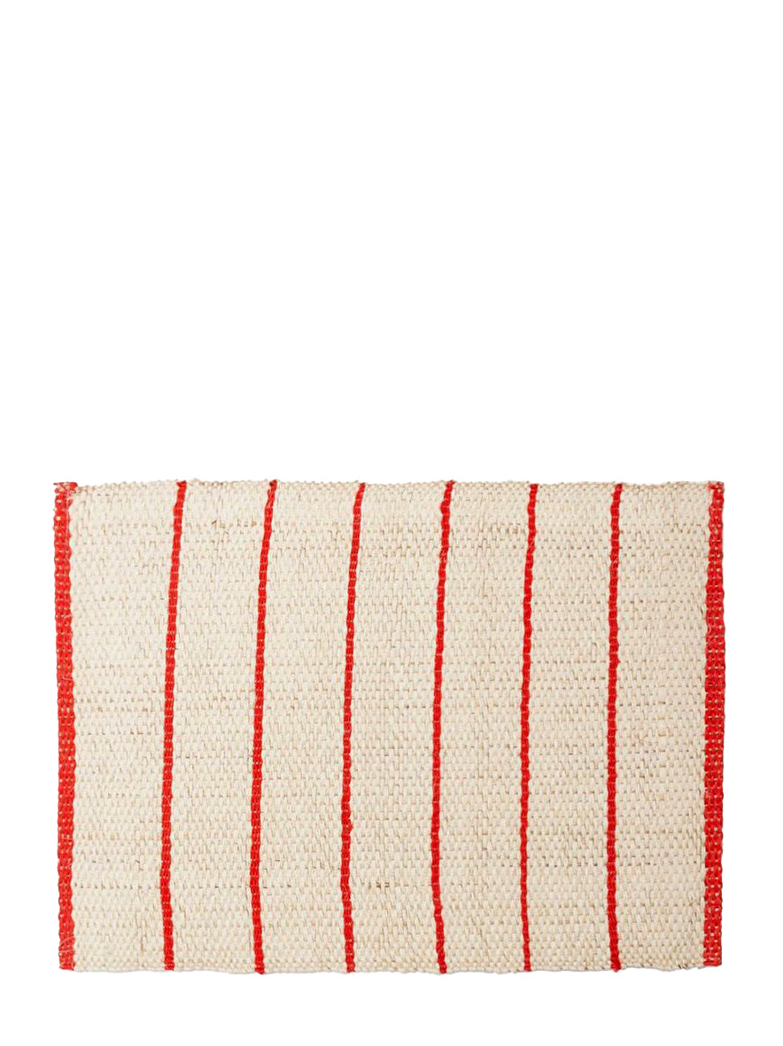 Fique placemat, red lines