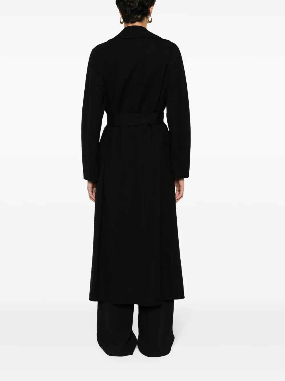 Long trench coat rayon, black