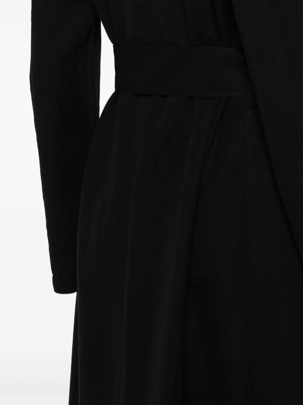 Long trench coat rayon, black