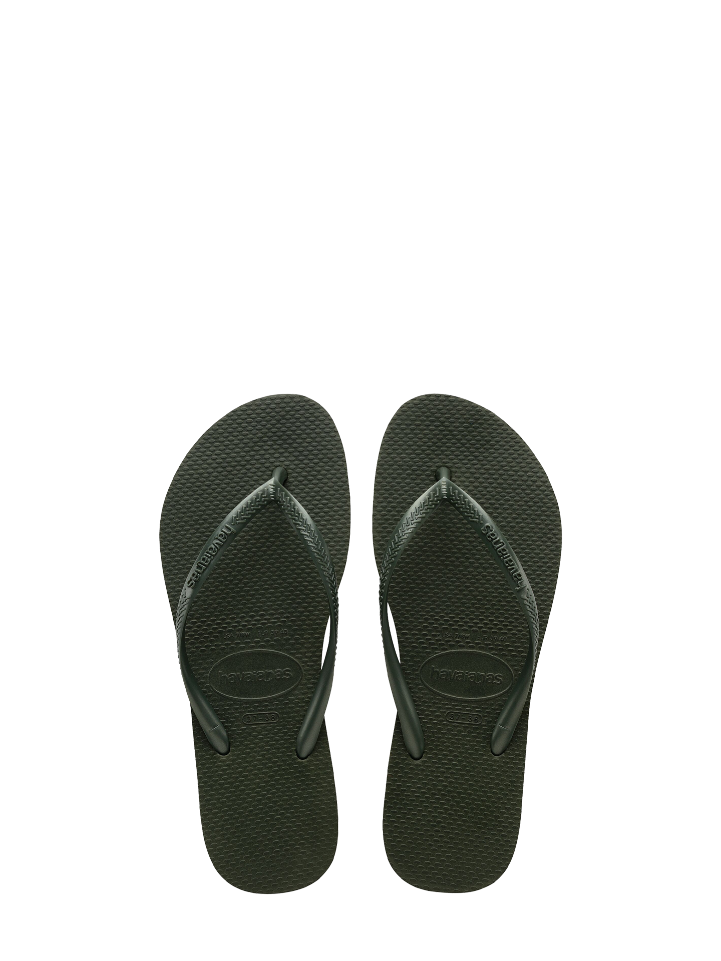Slim flip-flops, green olive