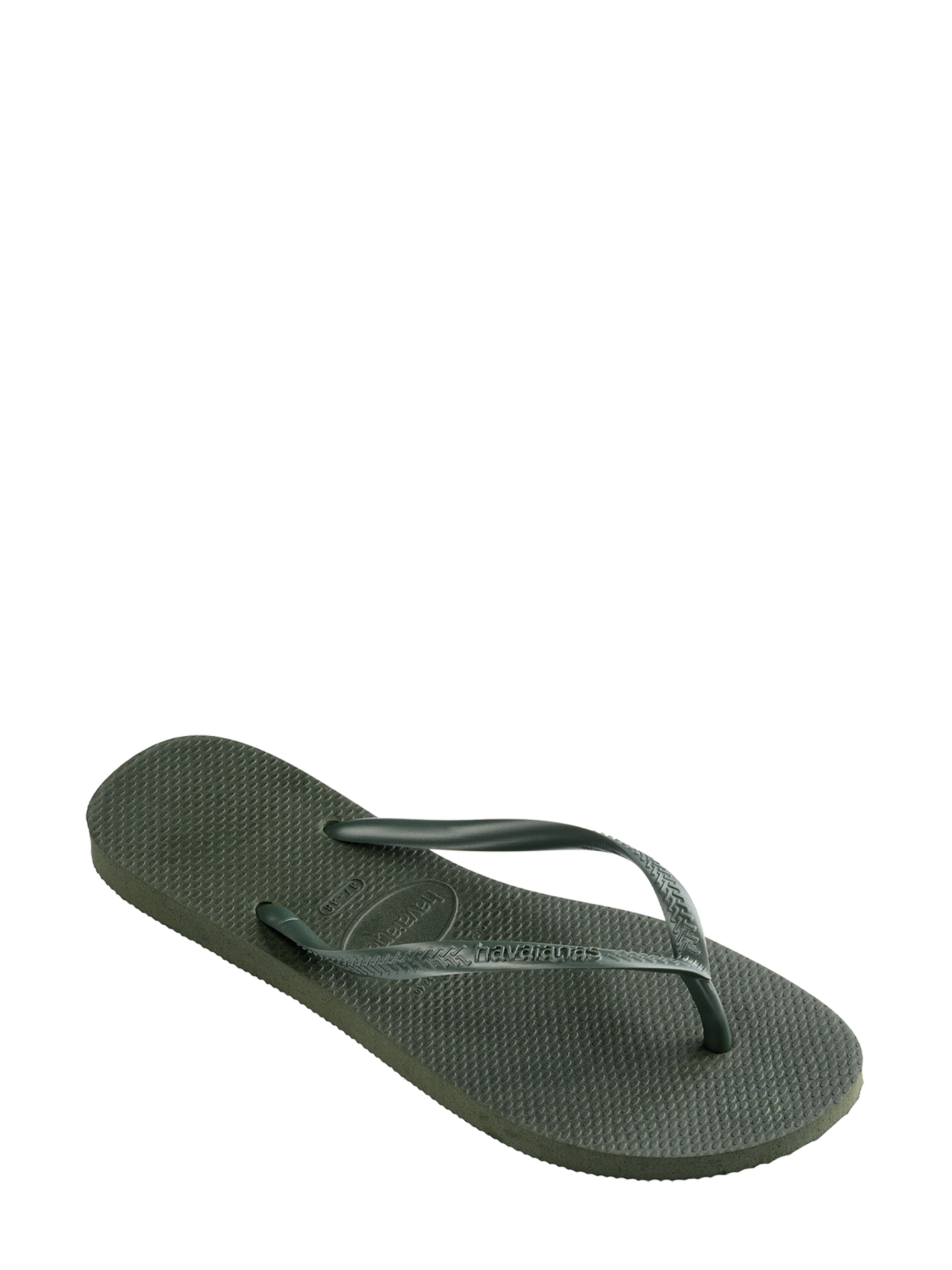 Slim flip-flops, green olive