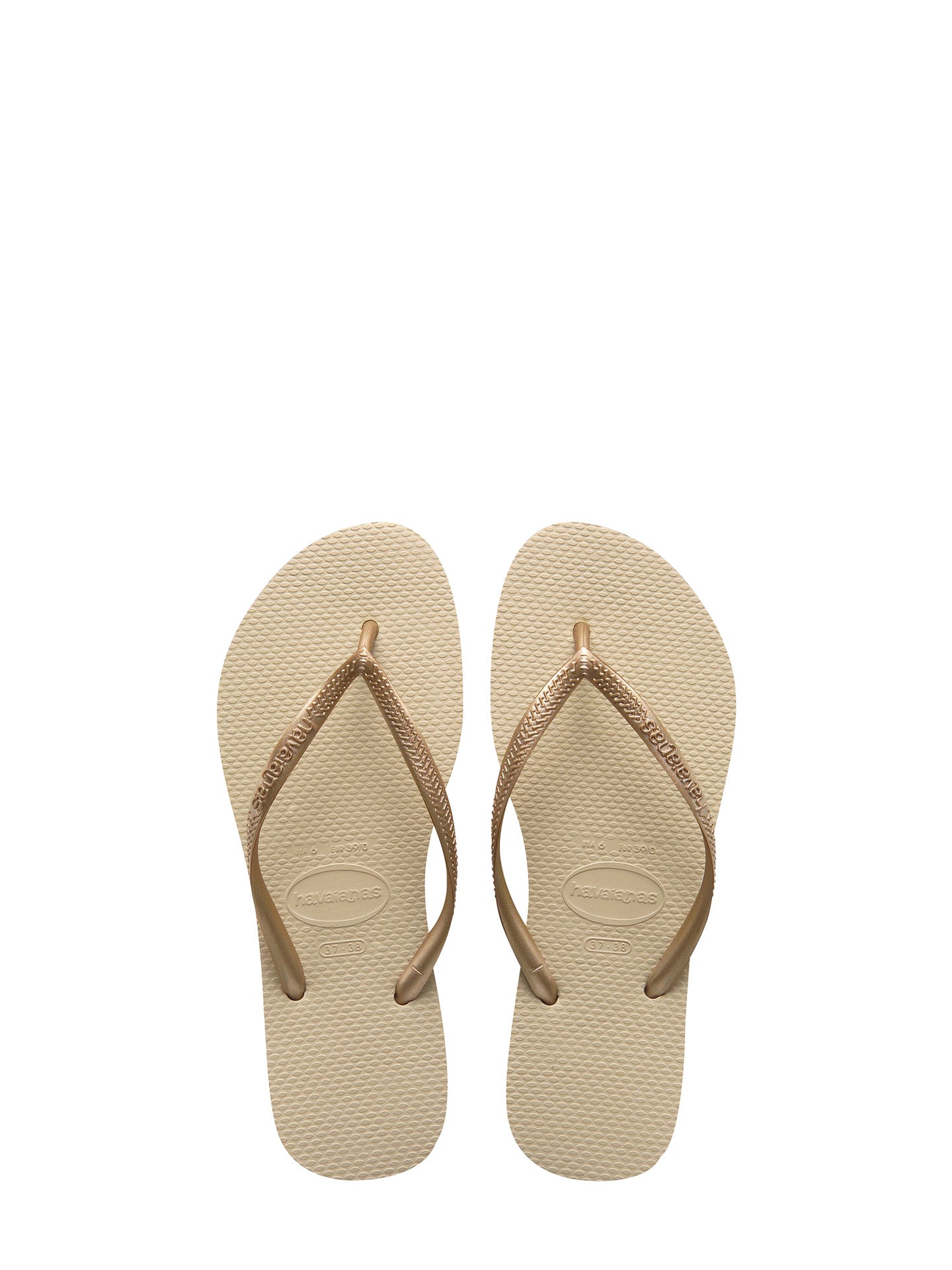 Slim flip-flops, sand-grey-light golden
